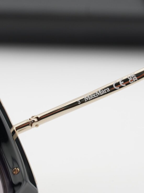 Max Mara MALIBU9 MM0079 01B Butterfly Sunglasses - Black / Gold / Smoke main image 4
